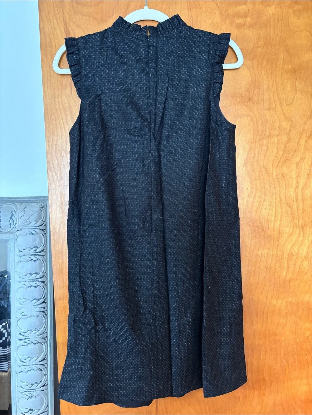 Tibi Black Sleeveless Ruffle-Neck A-Line Dress - Picture 2 of 6